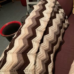 Boho ripple crocheted afghan